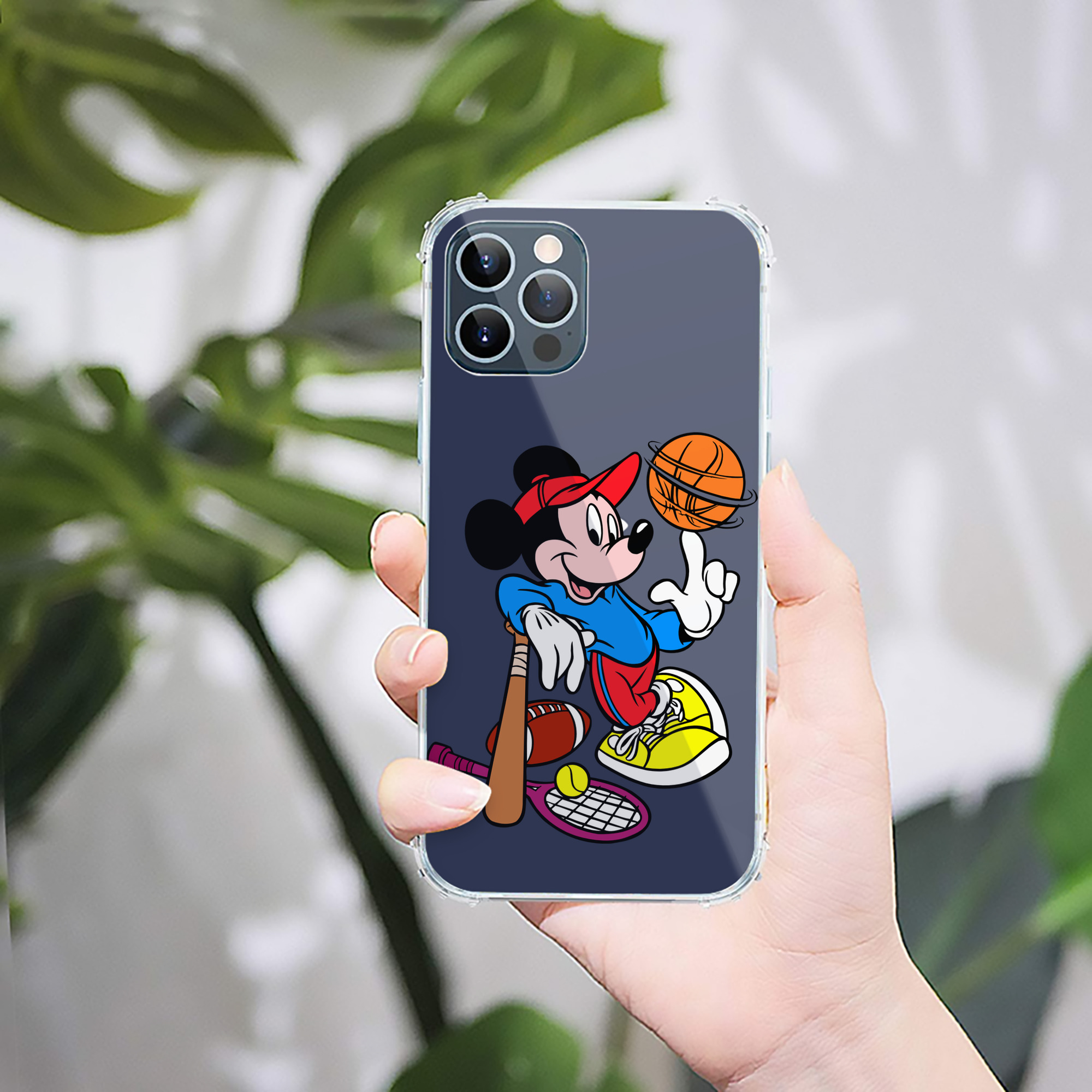 （画像用） ミッキーマウス Mickey Mouse 【iPhone 12シリーズ対応】透明スマホケース（クリアソフトケース）